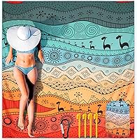 Vista 31 de Manta de playa impermeable a prueba de arena, extra grande, 79 x 83 pulgadas, 120 x 108 pulgadas, para 1-8 adultos, de secado rápido, duradera