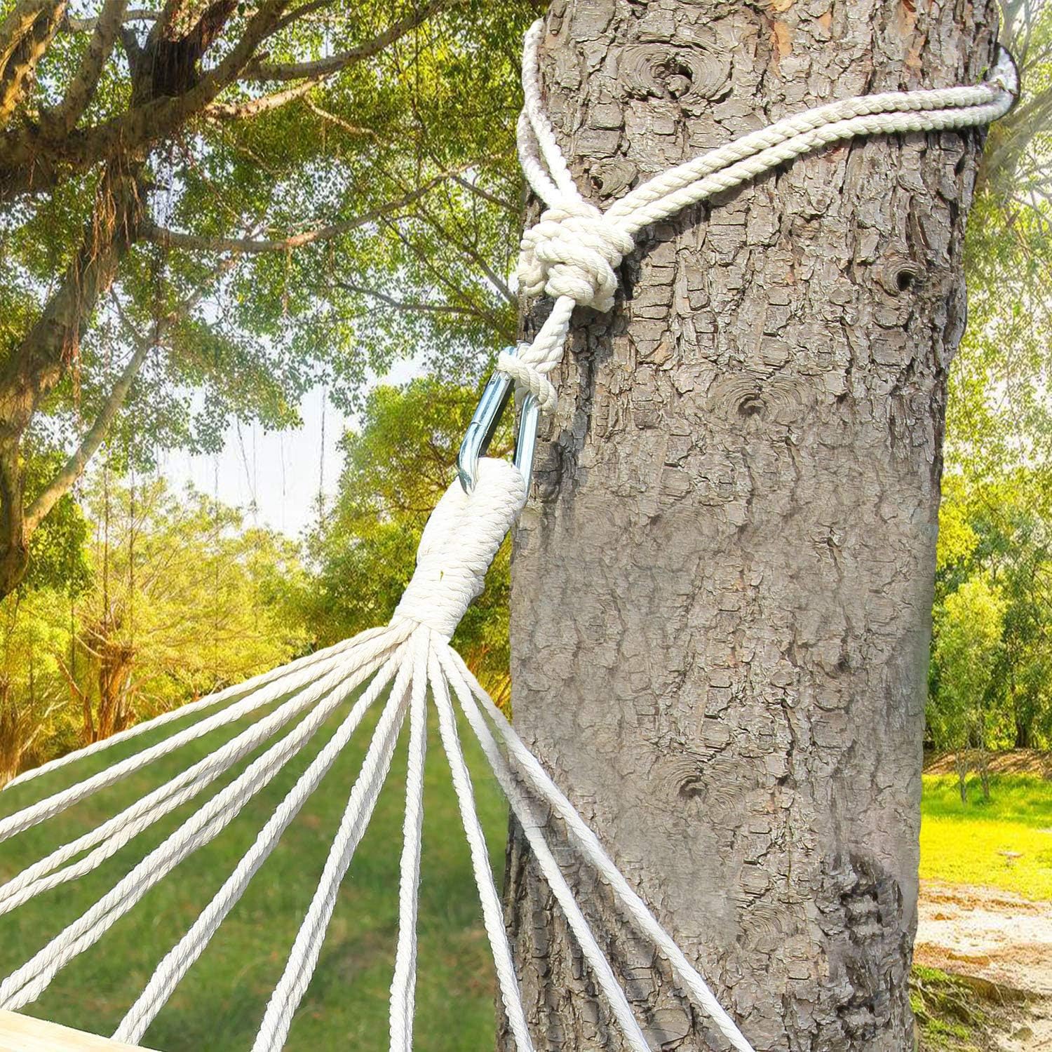A AIFAMY Terylene Tree Swing Rope Hammock Hanging Straps, 9.8ft with Carabiner Hooks for Replacement, Adjustment or Extension