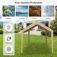 Vista 5 de Funda de repuesto para toldo, toldo de repuesto para cochera, lona Oxford 800D impermeable y protegida contra rayos UV con cuerdas elásticas