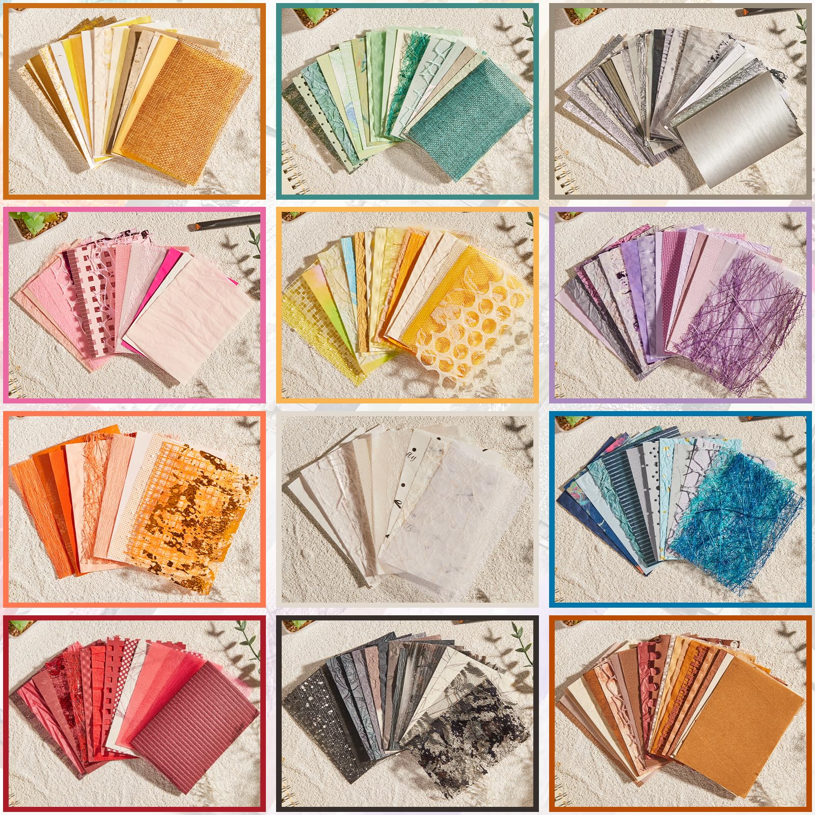 A7 Scrapbook Paper Kit - 208 Sheets of Textured Paper -3 A7 Scrapbook Paper Kit - 208 Sheets of Textured Paper -3
