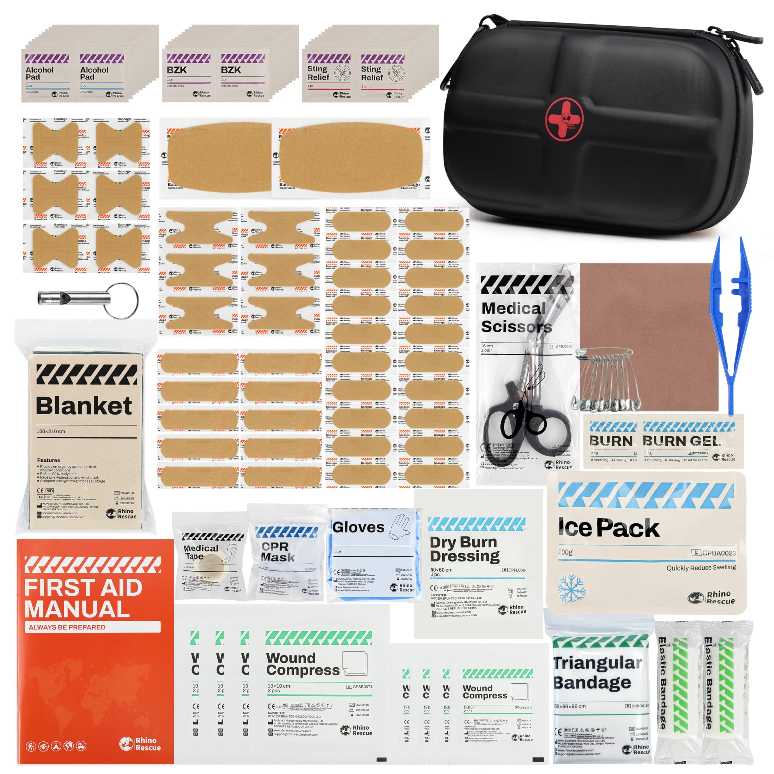 RHINO RESCUE Mini EHBO-koffer, draagbaar, waterdicht, medische RHINO RESCUE Mini EHBO-koffer, draagbaar, waterdicht, medische