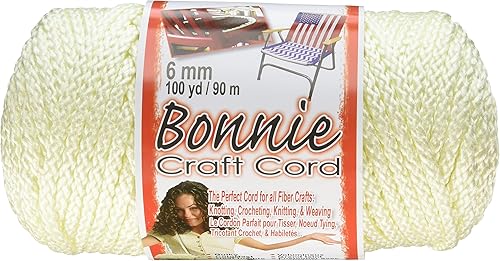 Vista 14 de Cordón Pepperell de 0.23 pulgadas de madera Bonnie Macramé, 100 yardas, Tela, Blanco, Paquete de 10