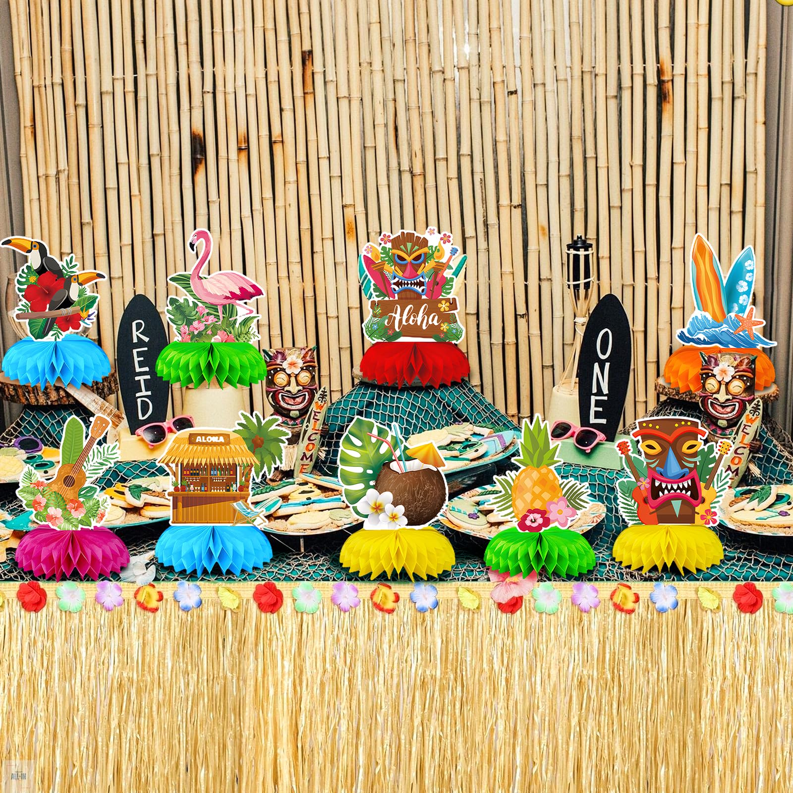 8 Ensembles Décorations Anniversaire 40 Ans - Centres De Table Nid D'Abeille, Confettis Happy Birthday
