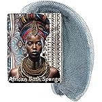 AFRIKI African Net Sponge - Exfoliating Body Scrubber, Black Owned & Rooted in Africa, All Skin Types | 45 in Long (Slate)