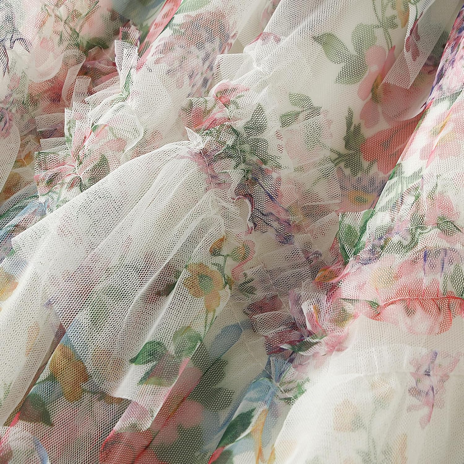 Women's Court Retro Tulle Skirts Long Tutu Fairy Tiered A Line Mesh Elastic Waist Petticoat Flowy Swing Skirts - Image 5