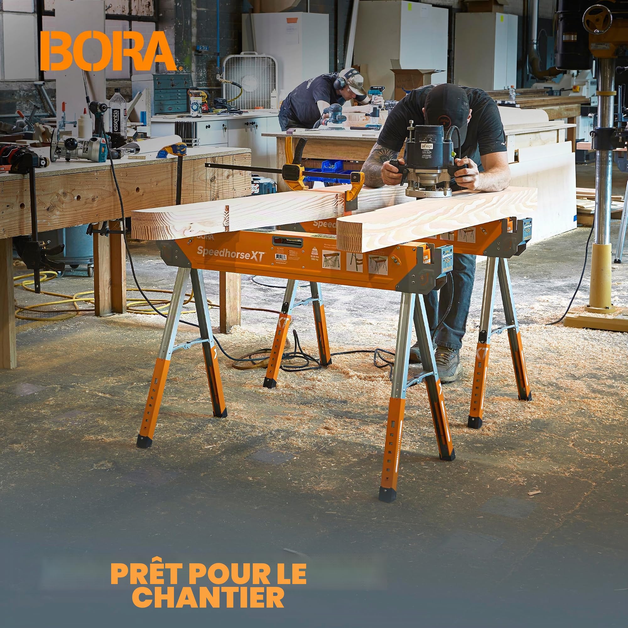 BORA Poramate Speedhorse XT Chevalet de sciage réglable en hauteur 680 kg Capacité 680 kg