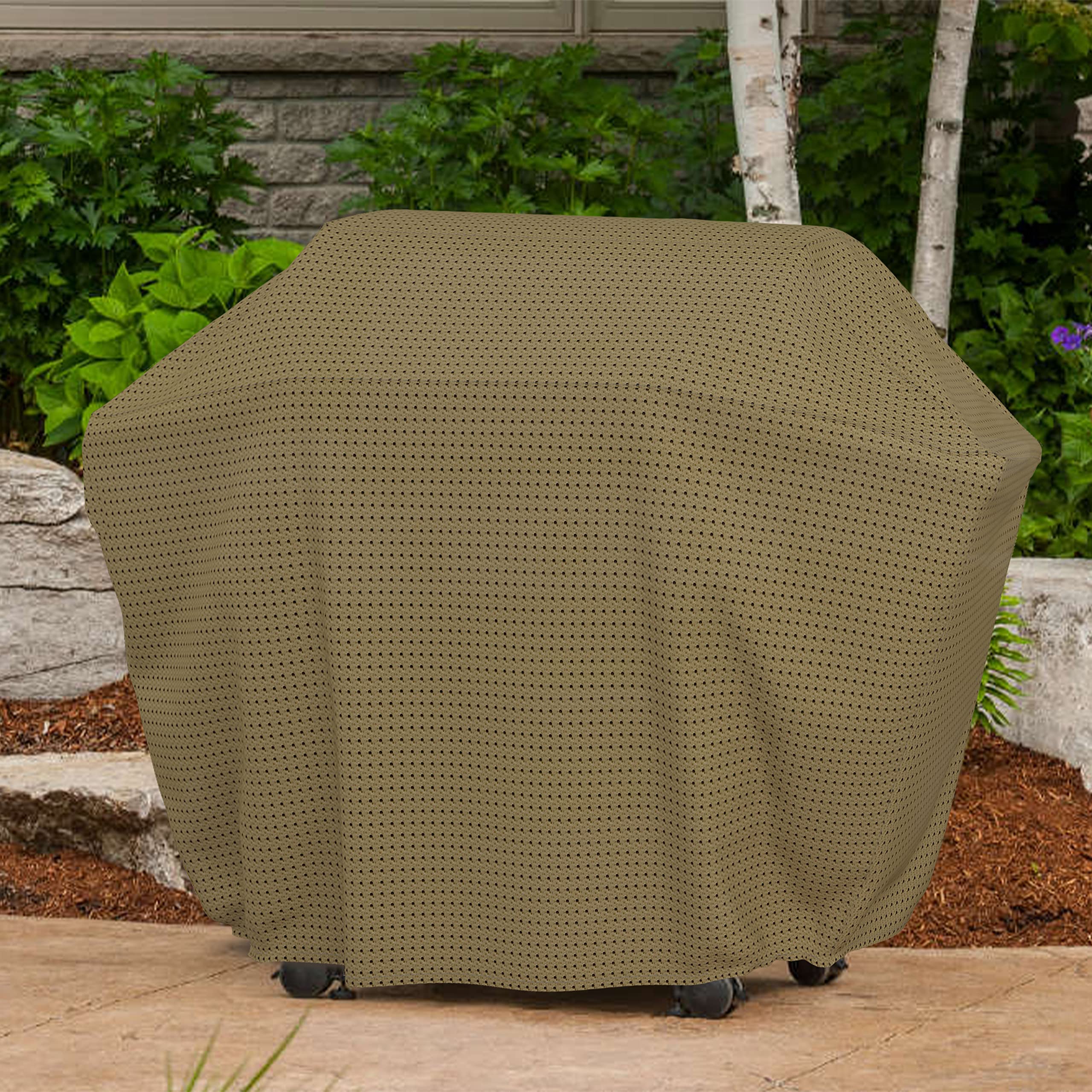Covers & all Duro Pro - Funda para parrilla de barbacoa con elástico, tela no tejida transpirable de 160 g/m², impermeable, resistente a los rayos UV, ideal para interiores y exteriores (58 pulgadas