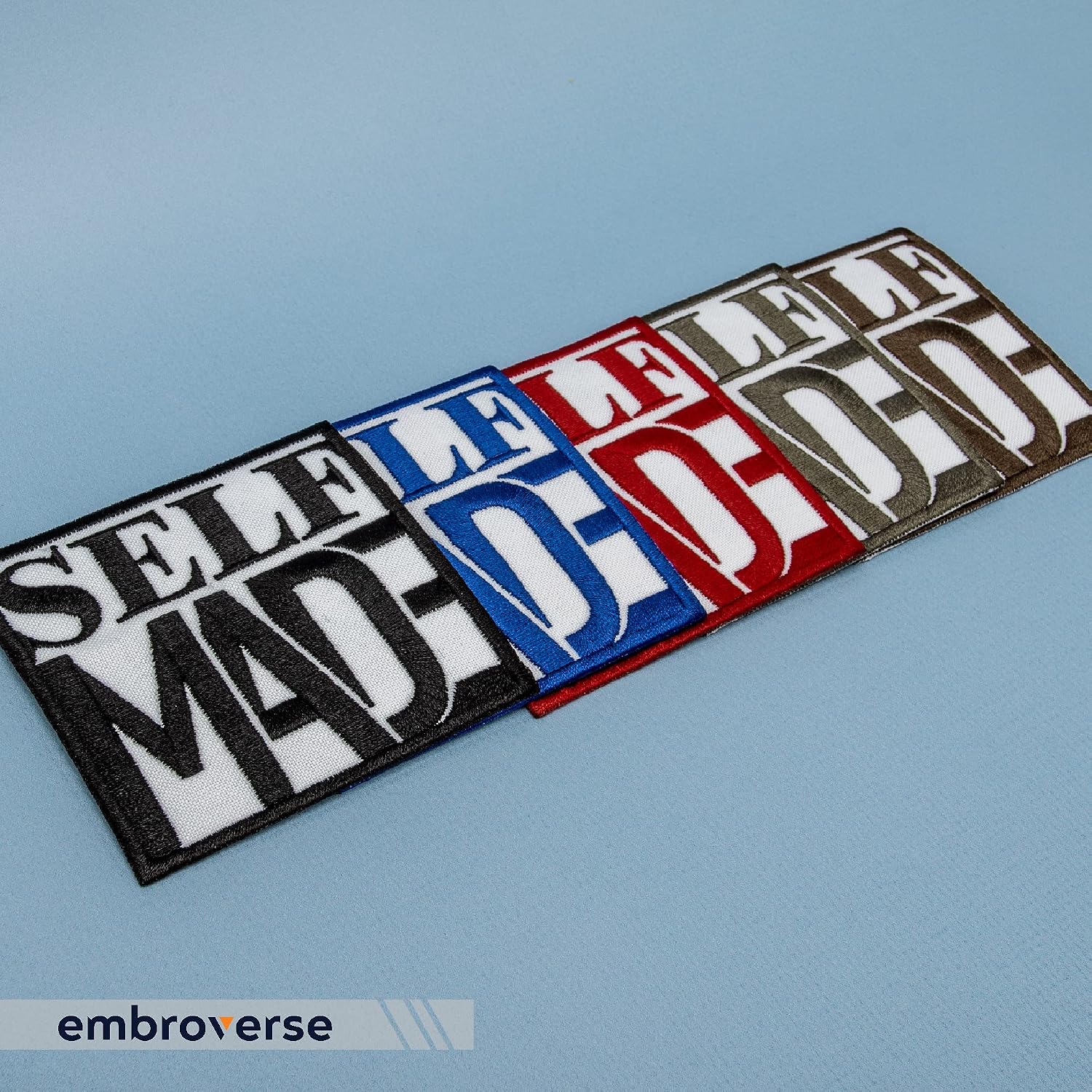 EMBROVERSE Self Made Patch, Embroidered Iron-On Inspirational Quote image 4