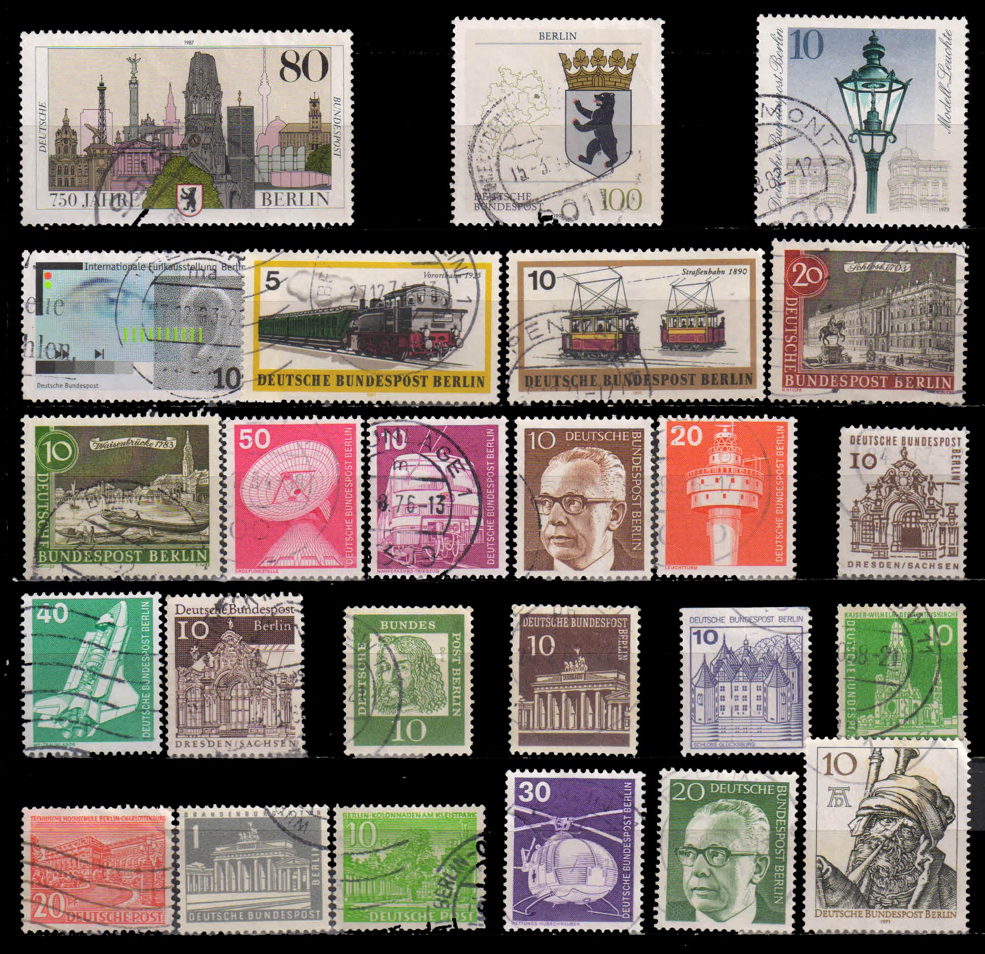 ISC~ Berlin (Germany) Stamps - 25 Different Small and Large Stamps, Old & Thematic Stamps, All Genuine Postage Stamps ~ STAMPEX-image-30