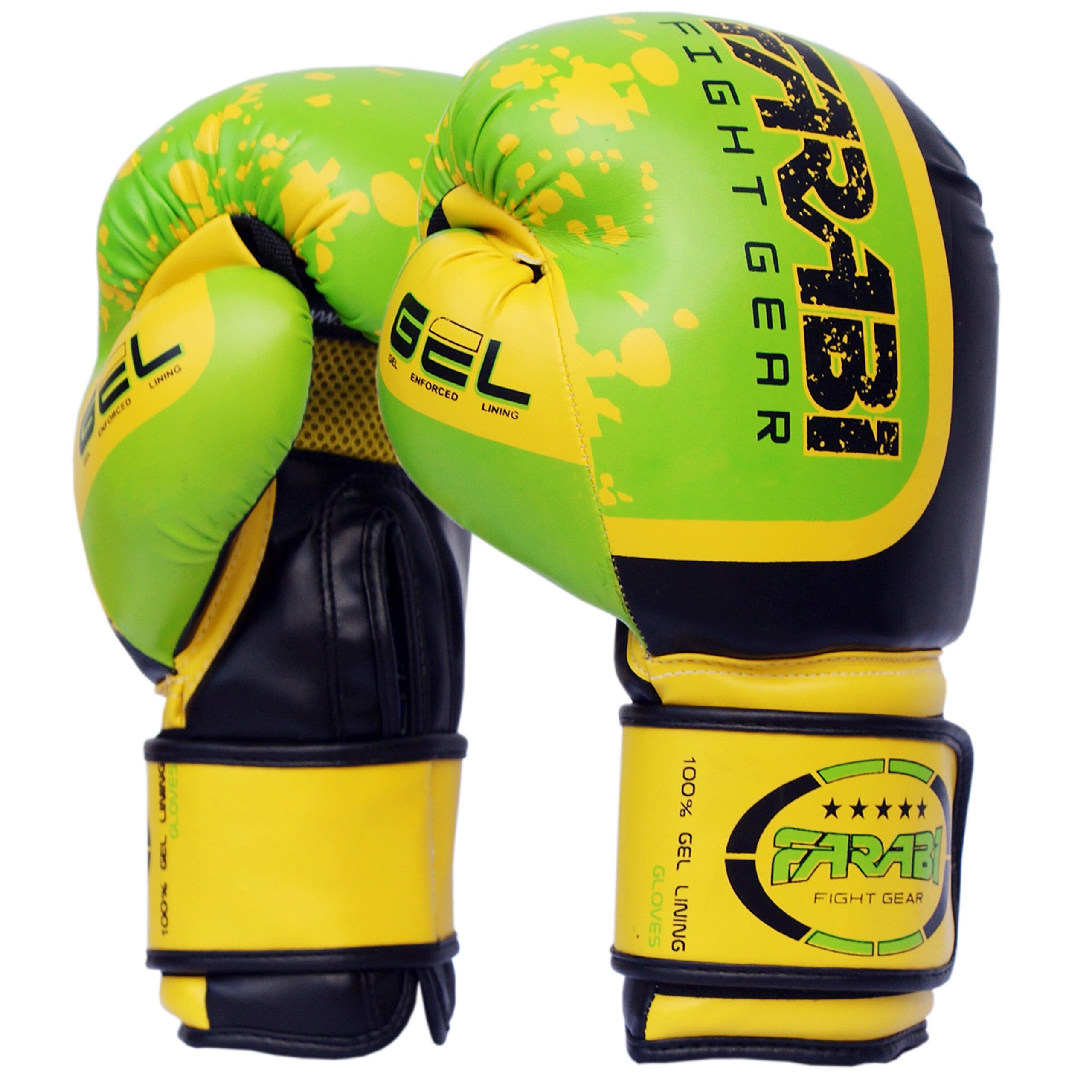 Farabi Sports Boxing Gloves Men and Women Kickboxing Gloves - Muay Thai Gloves 10-oz 12-oz 14-oz 16-oz Boxing Gloves for Punching Bag, MMA, Muay Thai and Training (10-oz, Green)