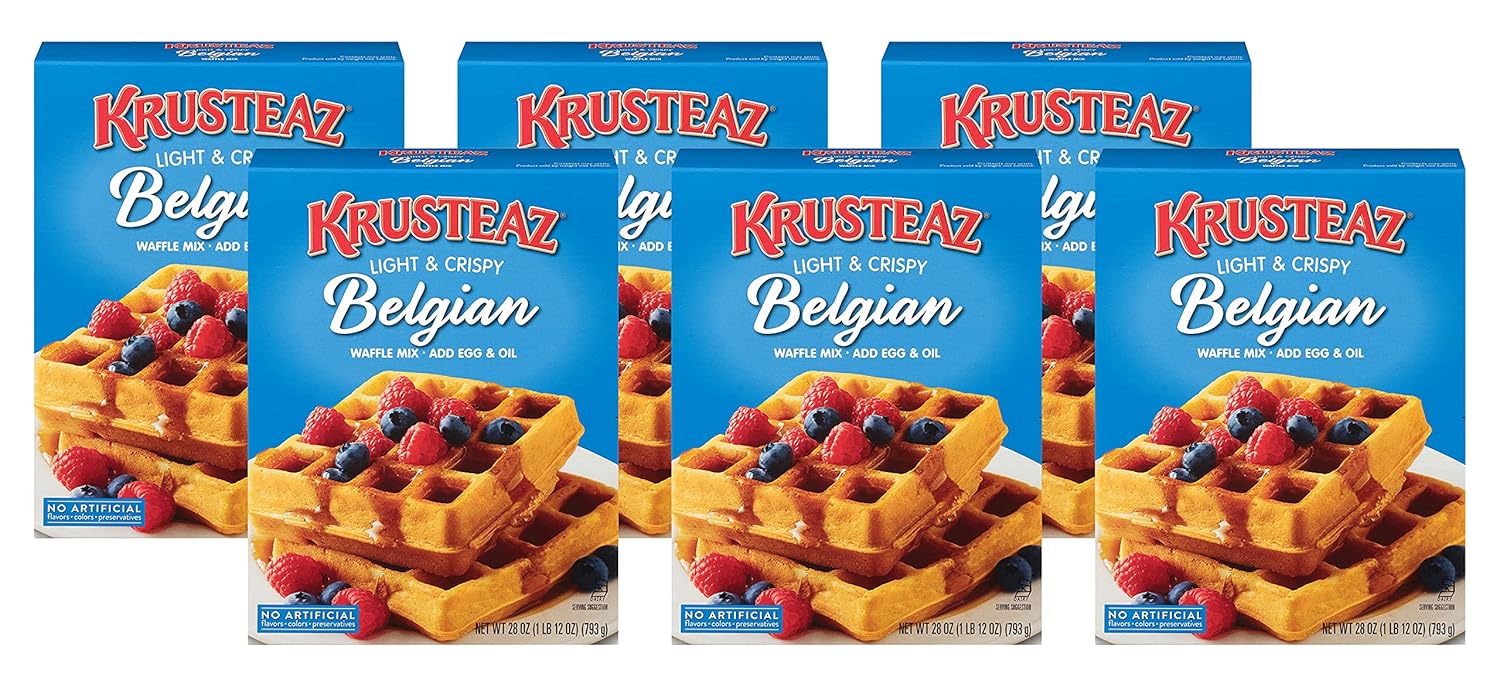 Krusteaz Light & Crispy Belgian Waffle Mix, No Artificial