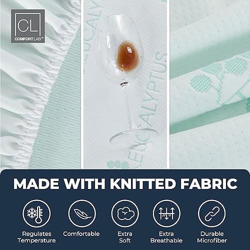 Miniatura 4 de Protector de colchón transpirable, protector de colchón matrimonial, King, Queen y Twin, protector de colchón de eucalipto, 15 pulgadas de