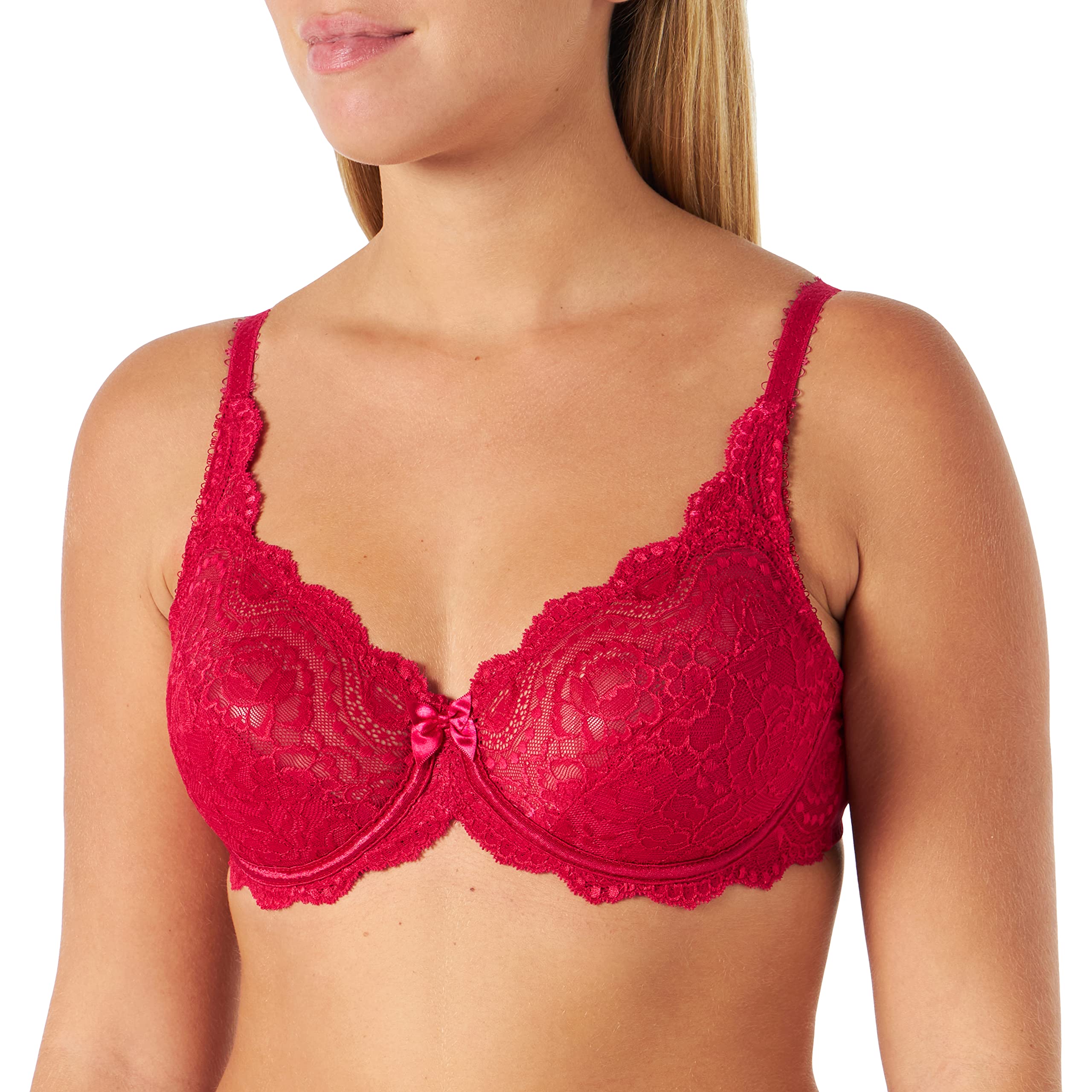 Playtex Women's Flower Elegance Underwire Bra Bra, Red Ruby, 34B