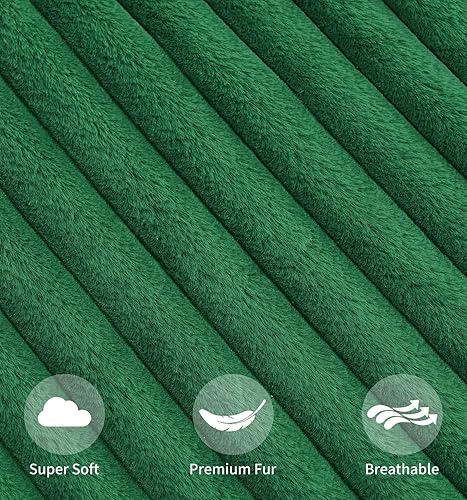 Miniatura 12 de Juego de 2 fundas de almohada decorativas de piel sintética de 18 x 18 pulgadas, fundas de almohada suaves de rayas blancas crema para sofá, cama