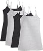 Active Products 4 Pack Womens Basic Tank Top,Black, Black, H Gray, H Gray,Medium