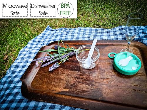 Miniatura 4 de V&R Goods Contenedores herméticos de avena durante la noche de 20 onzas con tapas de plástico - contenedores de almuerzo (verde transparente)