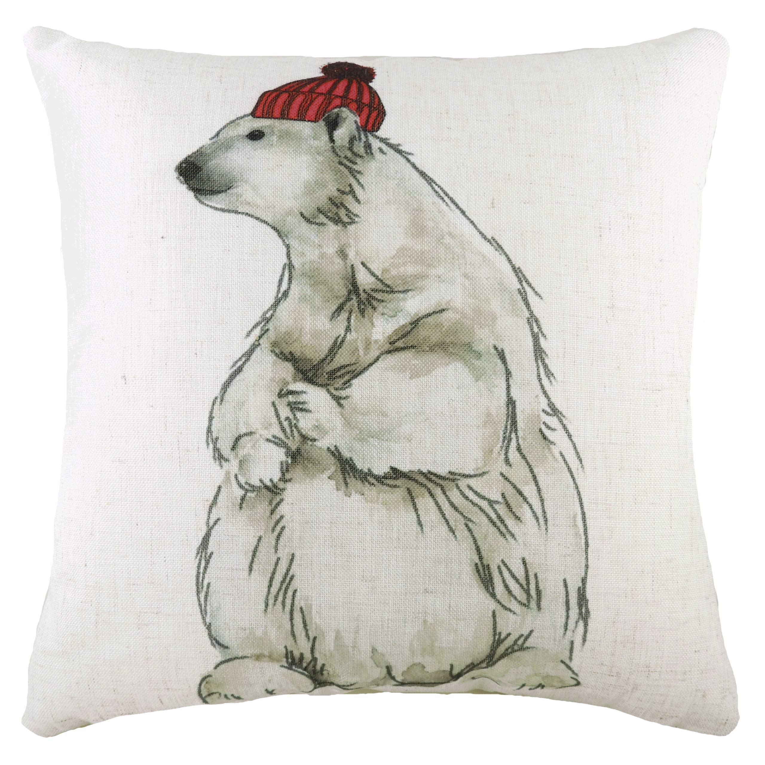 Evans Lichfield Polar Bear Cushion Cover (One Size) (White/Red/Gray)