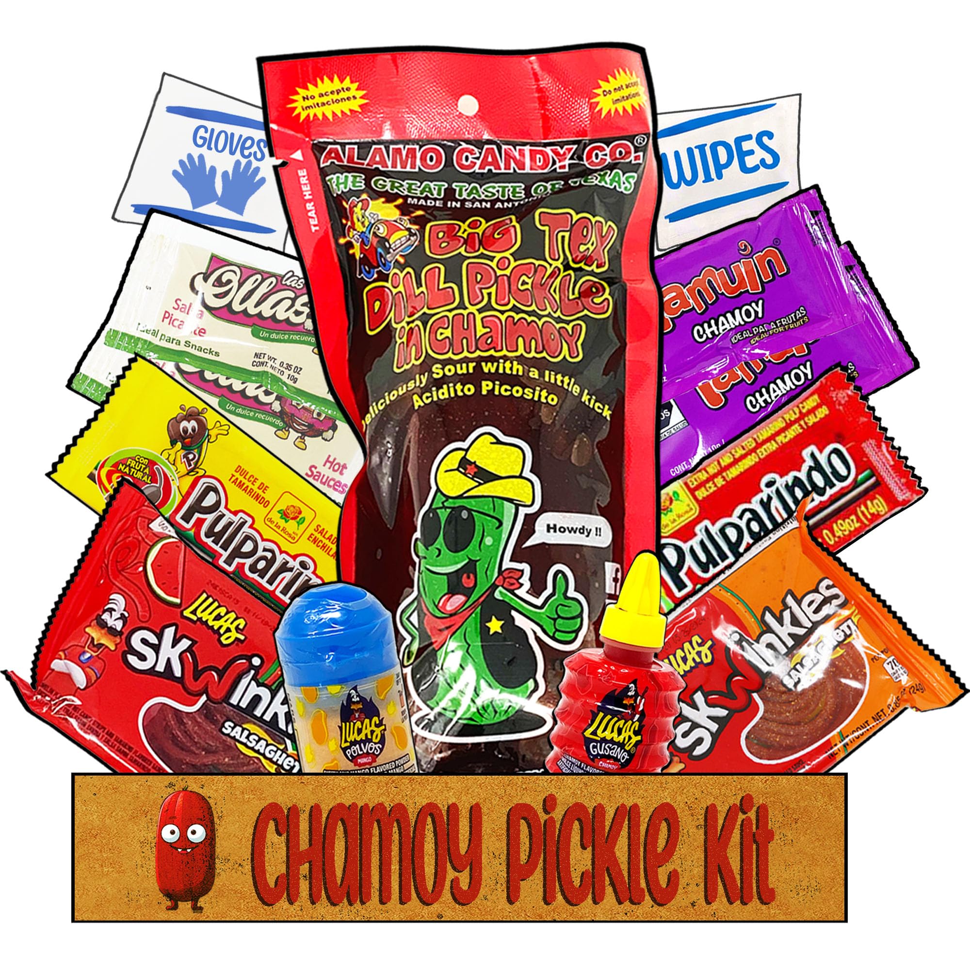Buy Premium Alamo Chamoy Pickle Kit Authentic Mexican Candy Assortment + Cleaning Essentials