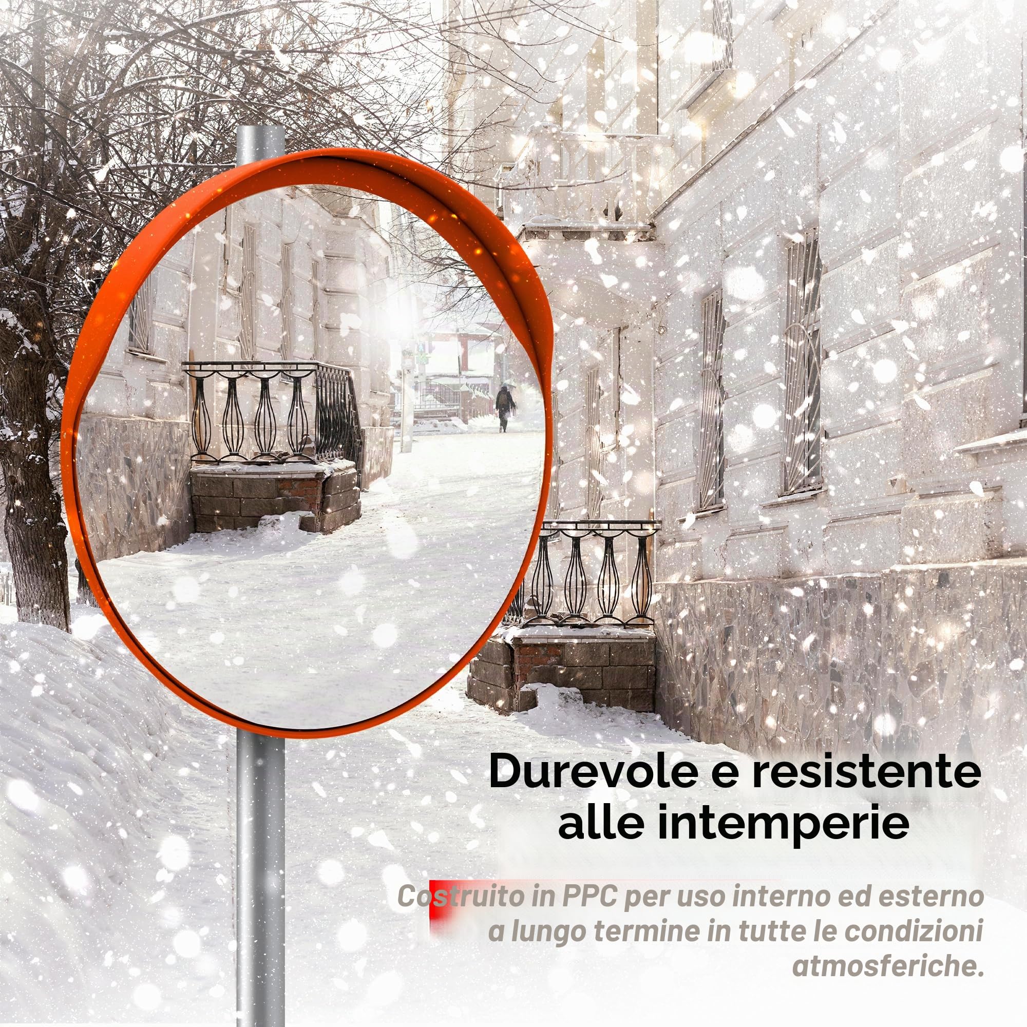 Specchio Convesso di Sicurezza da 80 cm per Vialetto, Angolo Cieco Grandangolare - Rotondo per Migliorare la Sicurezza in Ingressi di Casa e Ufficio
