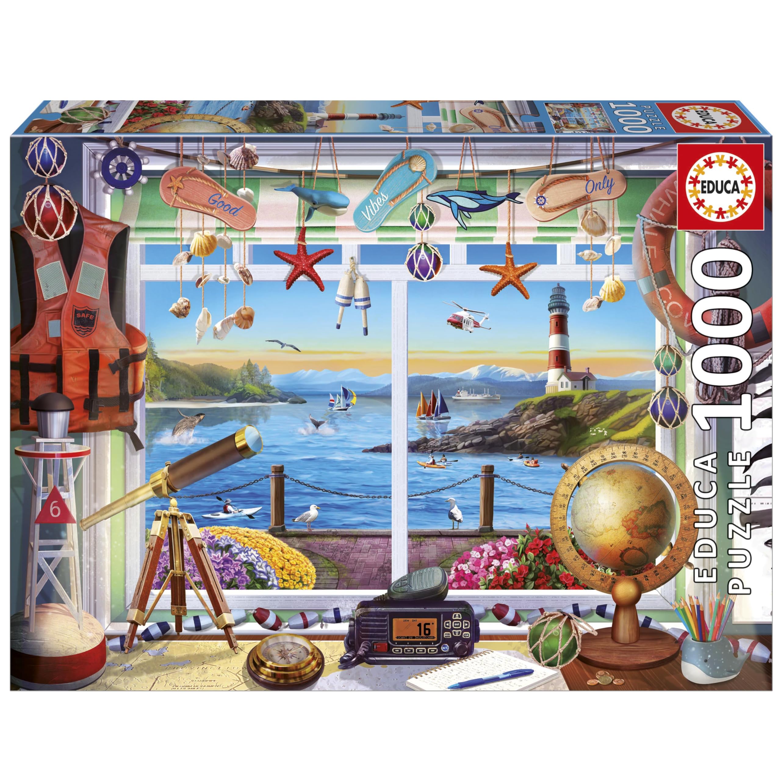 Educa - 1000-teiliges Puzzle für Erwachsene | Leben im Hafen. Inklusive Fix Puzzle-Kleber. Maße: 68 x 48 cm. Ab 14 Jahren (20256)
