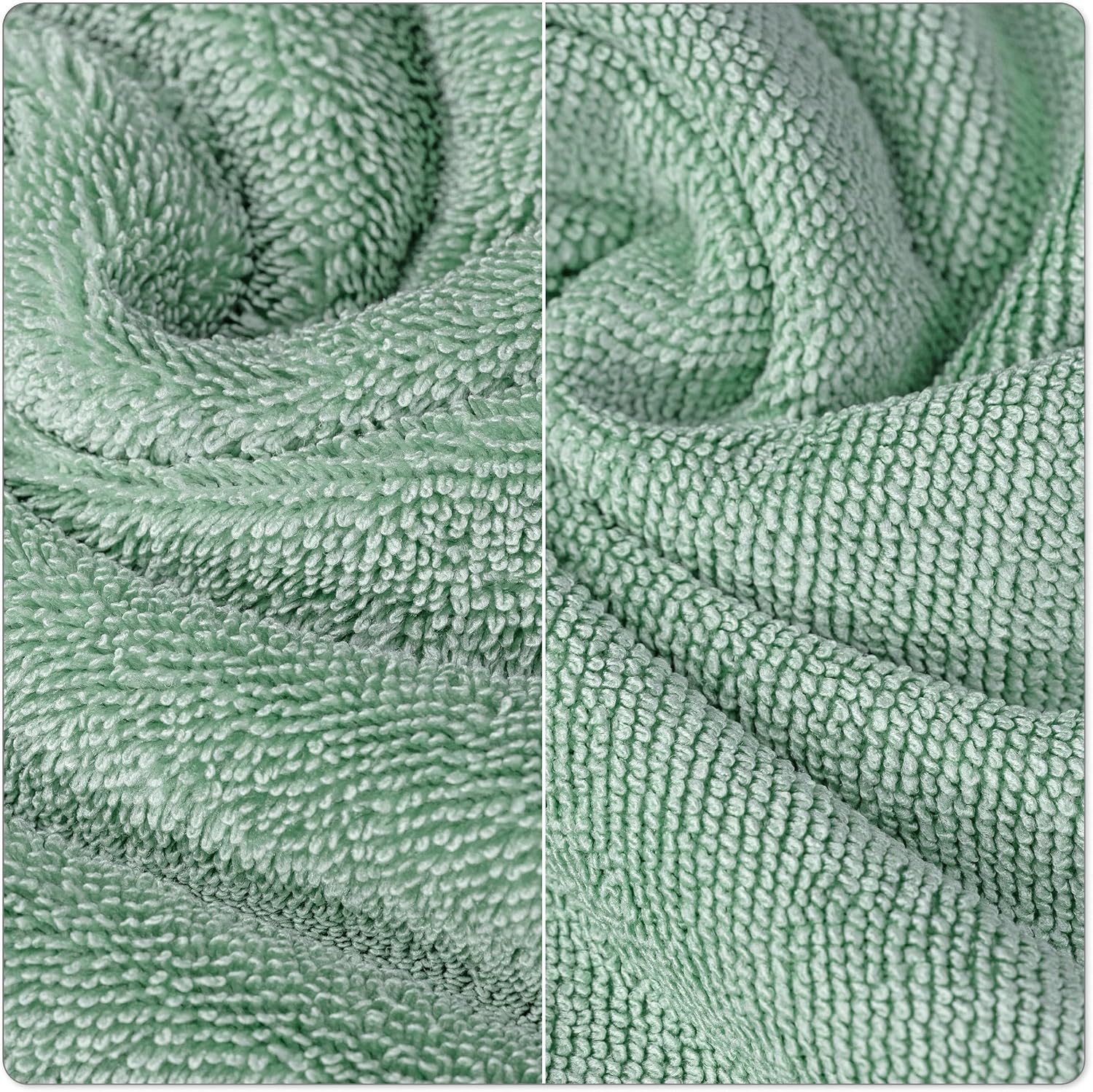 POLYTE Ring Spun Microfiber Oversize Quick Dry Lint Free Bath Towel, 60 x 30 in, Pack of 2 (Green) - Image 2