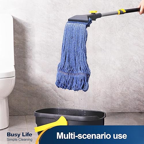 Miniatura 9 de Yocada Cabezal de Repuesto y Recambio para Trapeador Húmedo de Hilo con Extremos de Bucle de Algodón de Servicio Pesado de Grado Comercial e