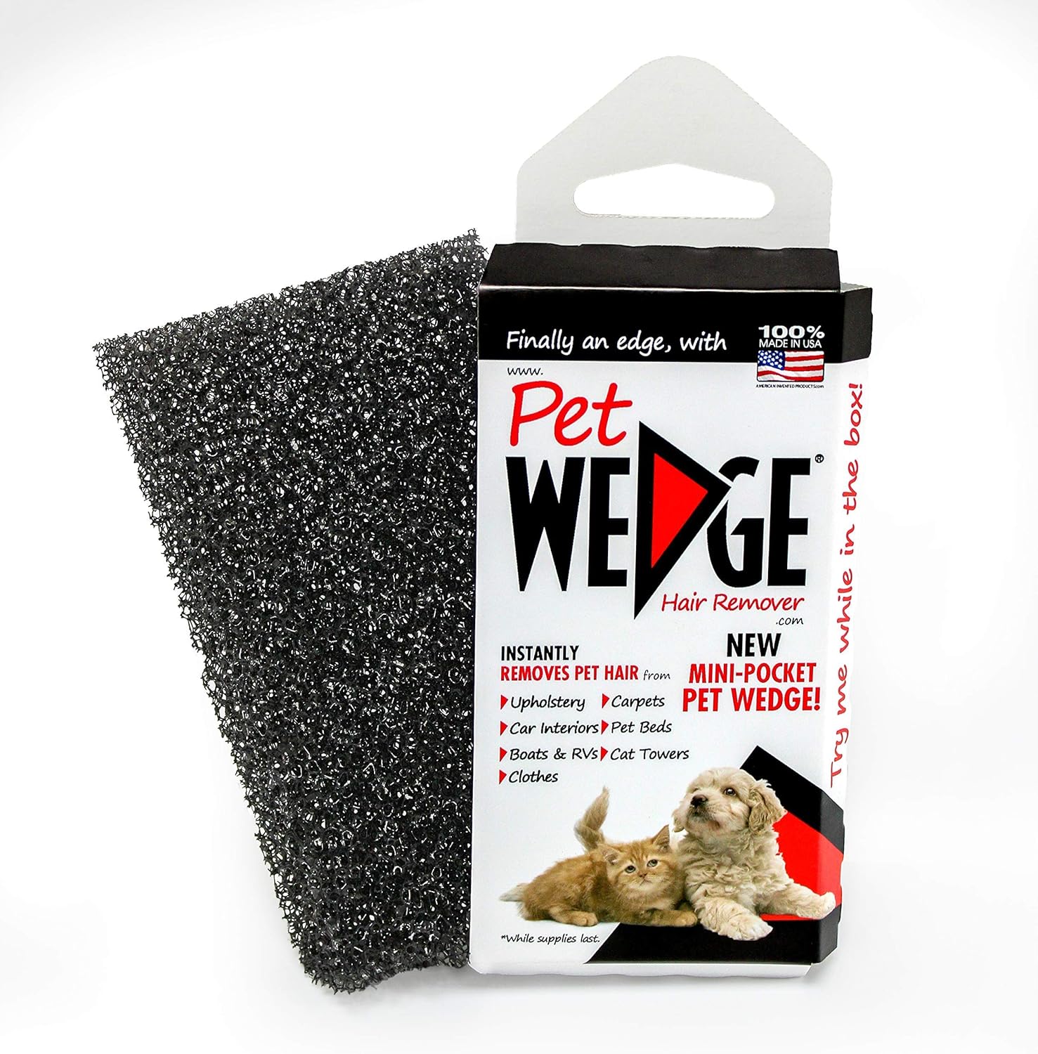 Mini-Pocket Pet Wedge Pet Hair Remover 8 Pack Bonus Pack