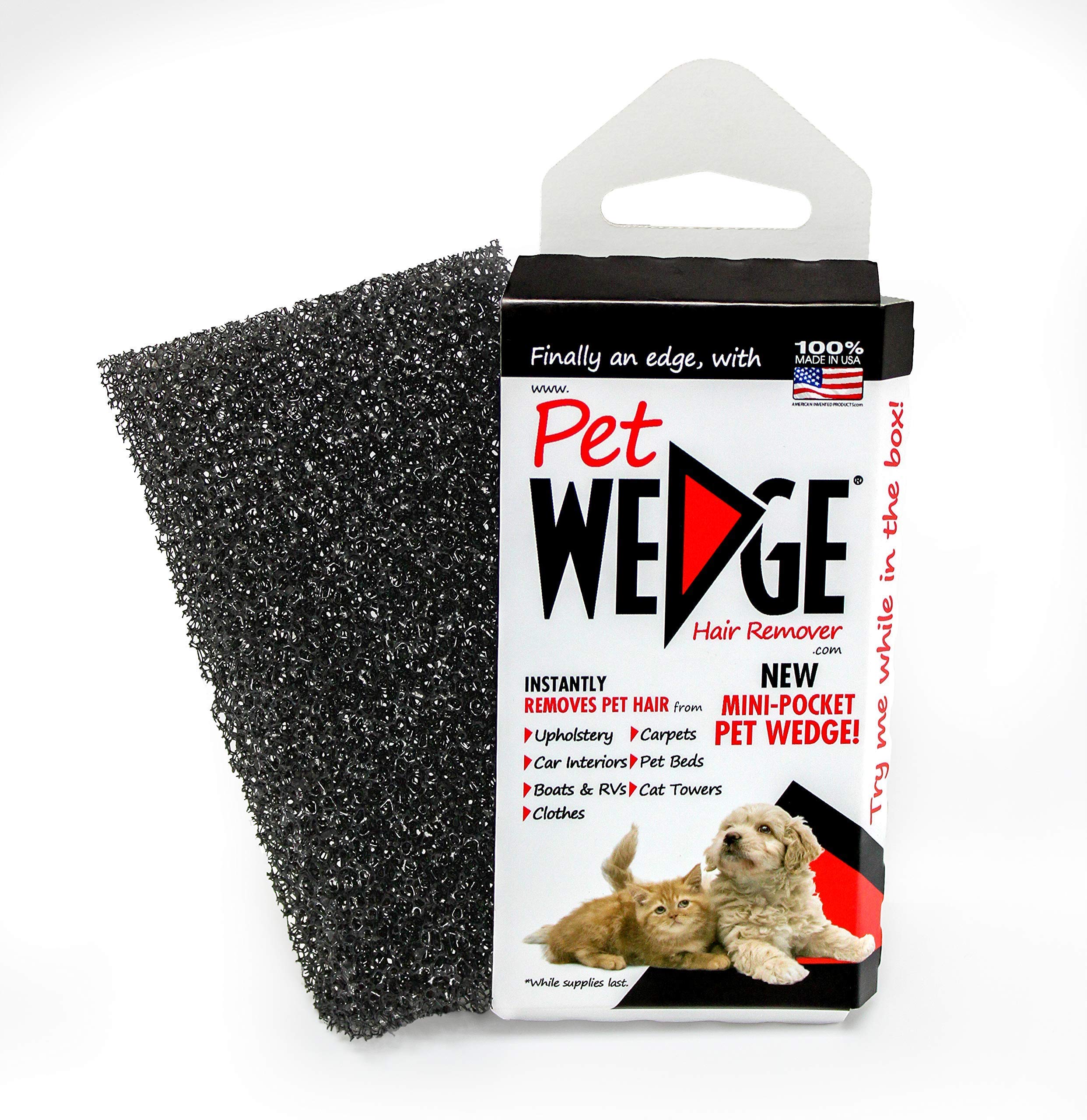 Mini-Pocket Pet Wedge - Removedor de pelo de mascotas, paquete de 8 unidades