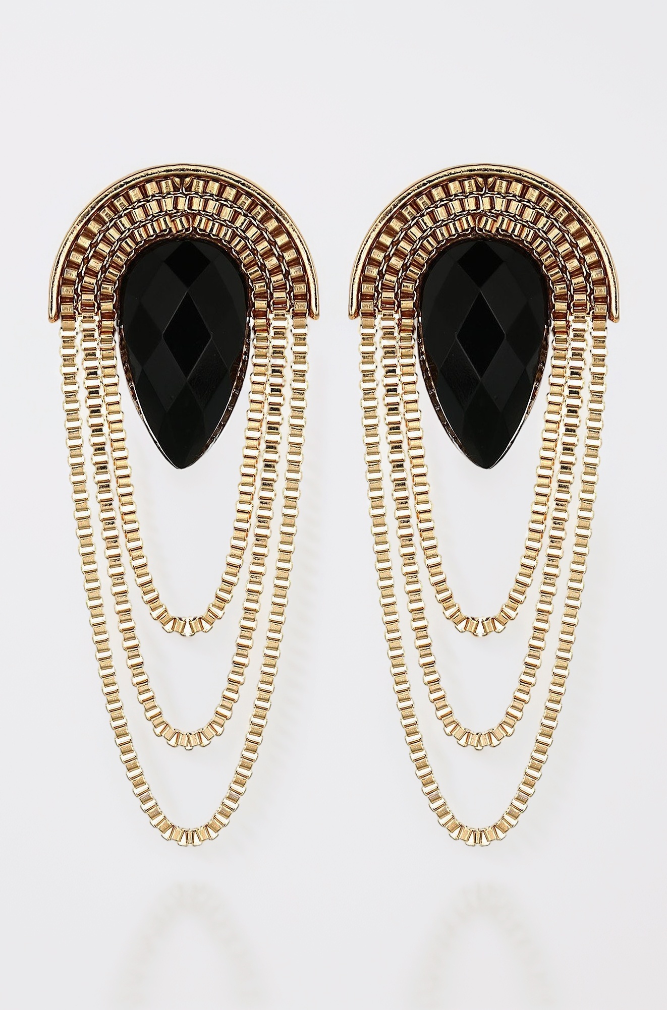Black Gold Stylish Fancy Earrings For Women & Girls (6946er)