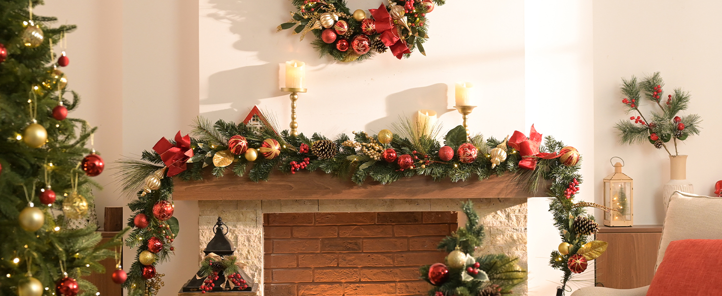 Amazon.com: Valery Madelyn 9 Feet Pre-Lit Christmas Garland with
