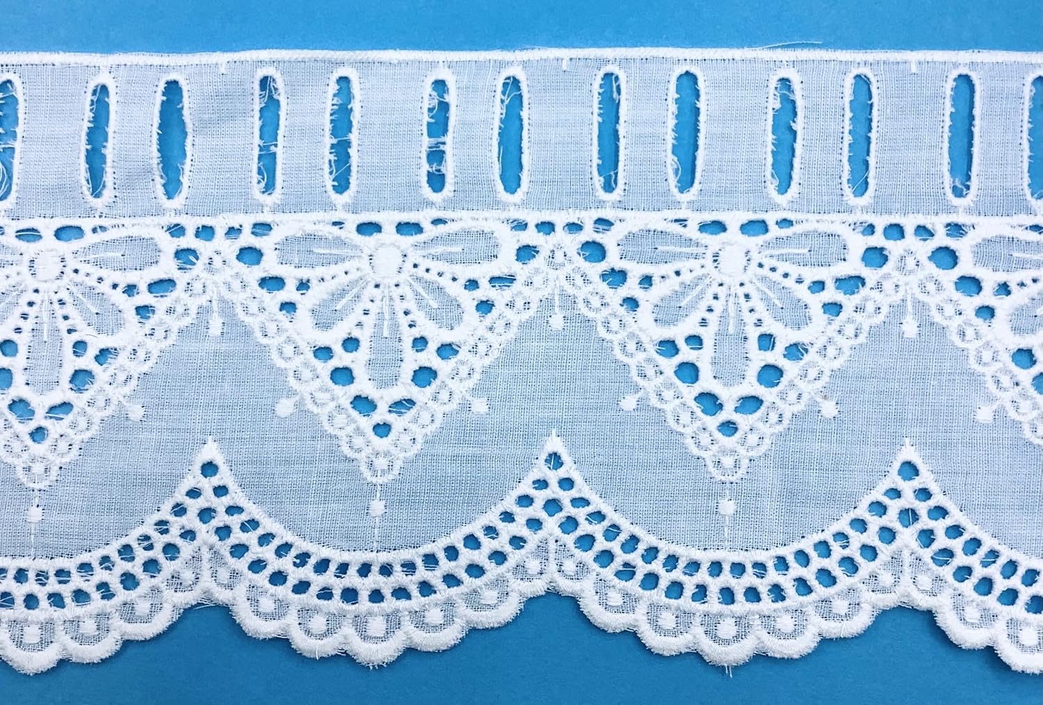 White 3-3/4" Eyelet with Beading Hole - 3 Yards