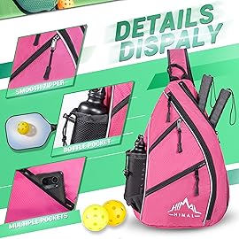 Himal Pickleball Bag Adjustable, Pickleball Backpack with Water Bottle Holder for Men and Women (Pink)