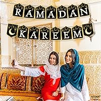 Vista 4 de KatchOn, Ramadan Kareem Banner - 10 Feet, Black and Gold, Cardstock, Rectangular
