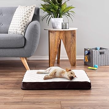 PETMAKER Pet Bed - Bamboo Charcoal Infused Odor Resistant Egg Crate Foam Orthopedic Cushion with Nonslip, Machine Washable Cover - 26 x 19 x 2.75, Small