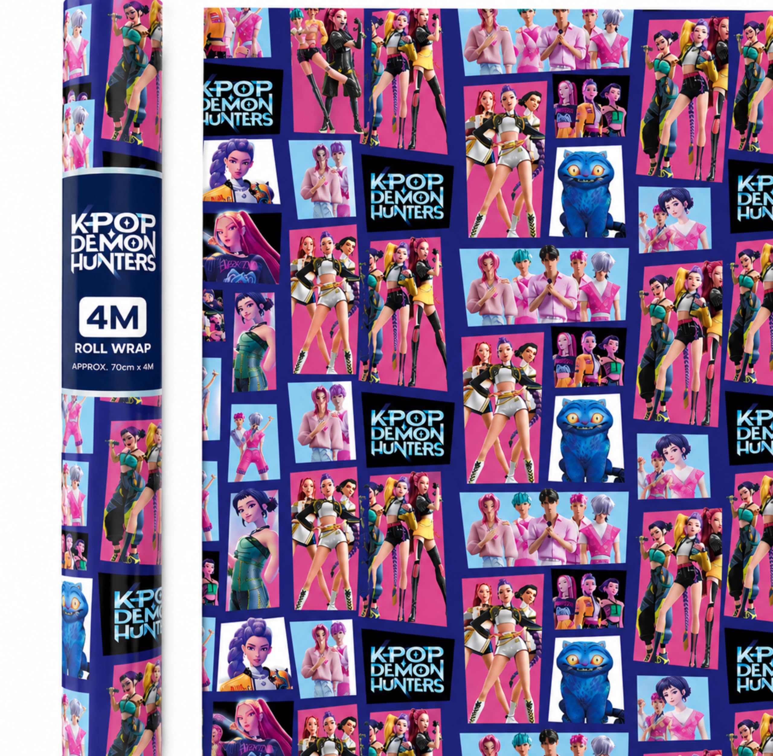 KPOP Demon Hunters Wrapping Paper Roll – Multicolour K-Pop Gift Wrap Wrapping Paper for Birthdays, Parties & Presents, Official Netflix K-Pop Demon Hunters Roll Wrap for Kids, Teens & Fans