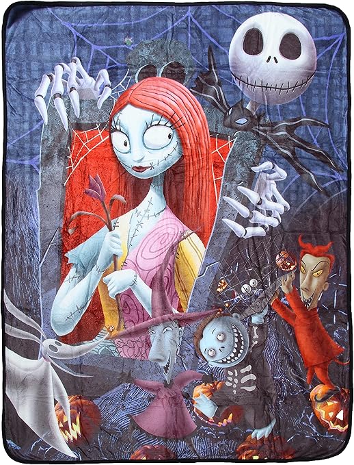 Disney The Nightmare Before Christmas Gang Micro Raschel Fleece Throw Blanket 48" x 60"