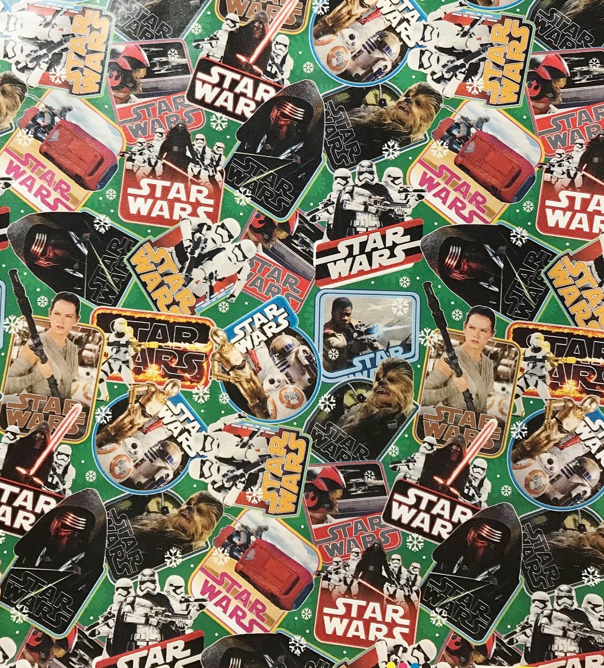 Star Wars Wrapping Paper Gift Wrap Chewbacca, Storm Troopers, R2D2, C3PO (3.33 Feet Wide 40