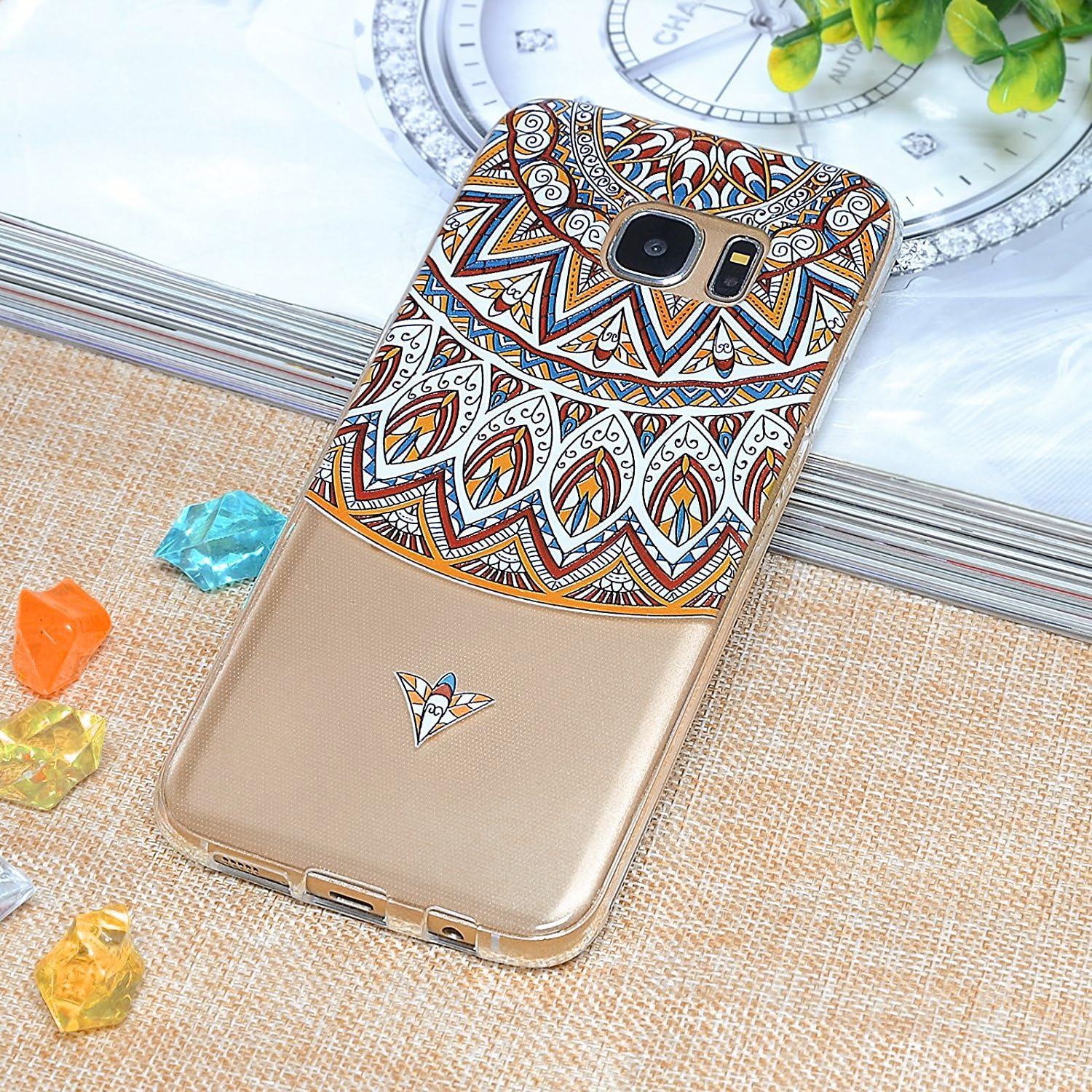 SWEES for Galaxy S7 Edge Case, Ultra Slim Thin Soft Silicone TPU Case Special 3D Relief Printing Pattern Design Full Protective Back Cover for Samsung Galaxy S7 Edge 5.5 inch (2016 Released), Totem
