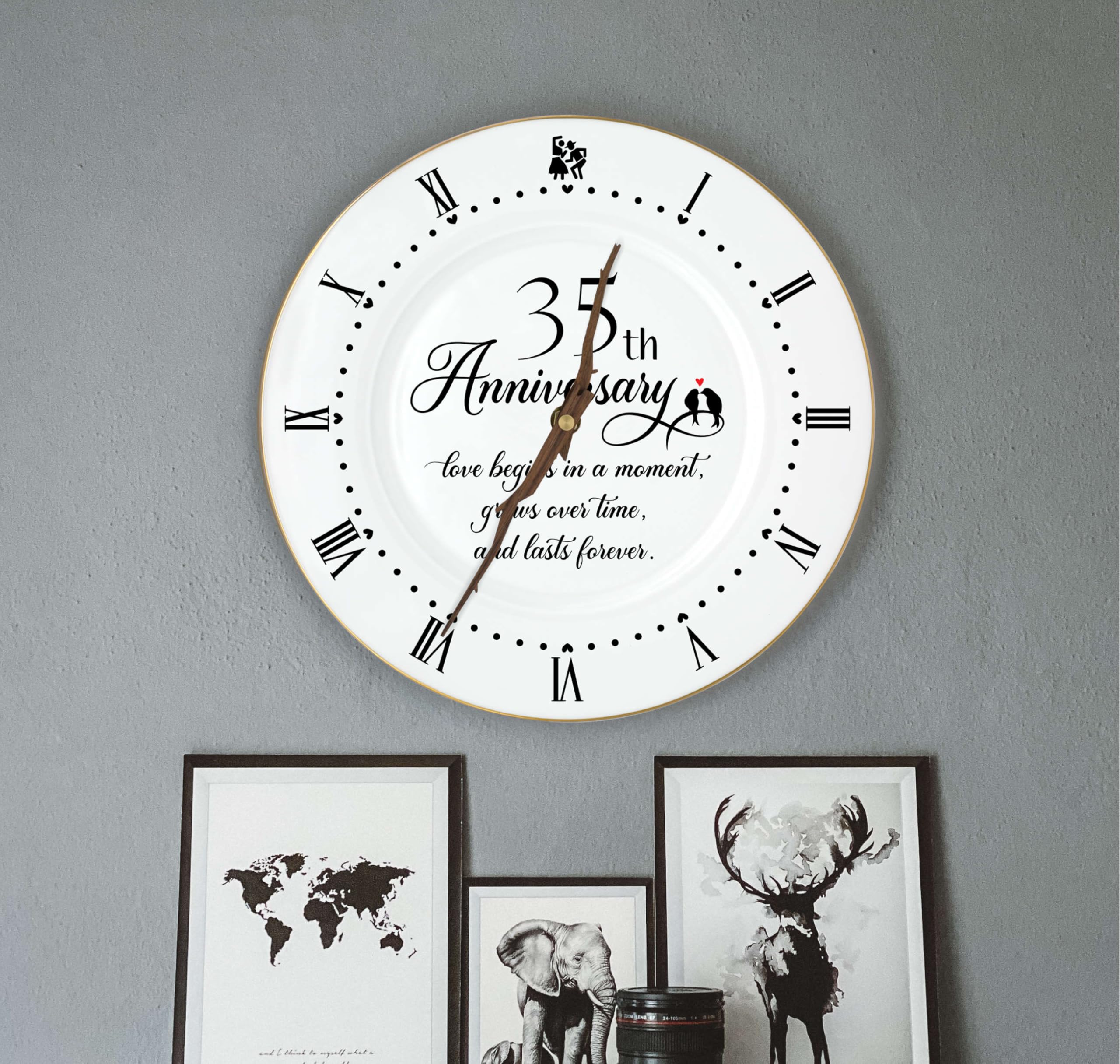 TOBOHU 35th Anniversary Porcelain Clock with Gold Foil - Image 4