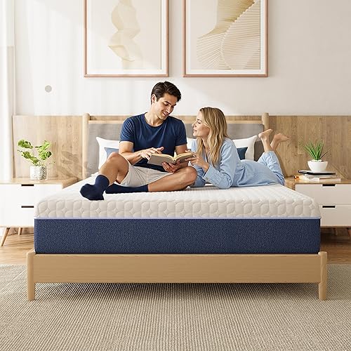 Colchón tamaño King de 12 pulgadas, espuma viscoelástica de gel en una caja, soporte firme medio para alivio de presión y alineación espinal,