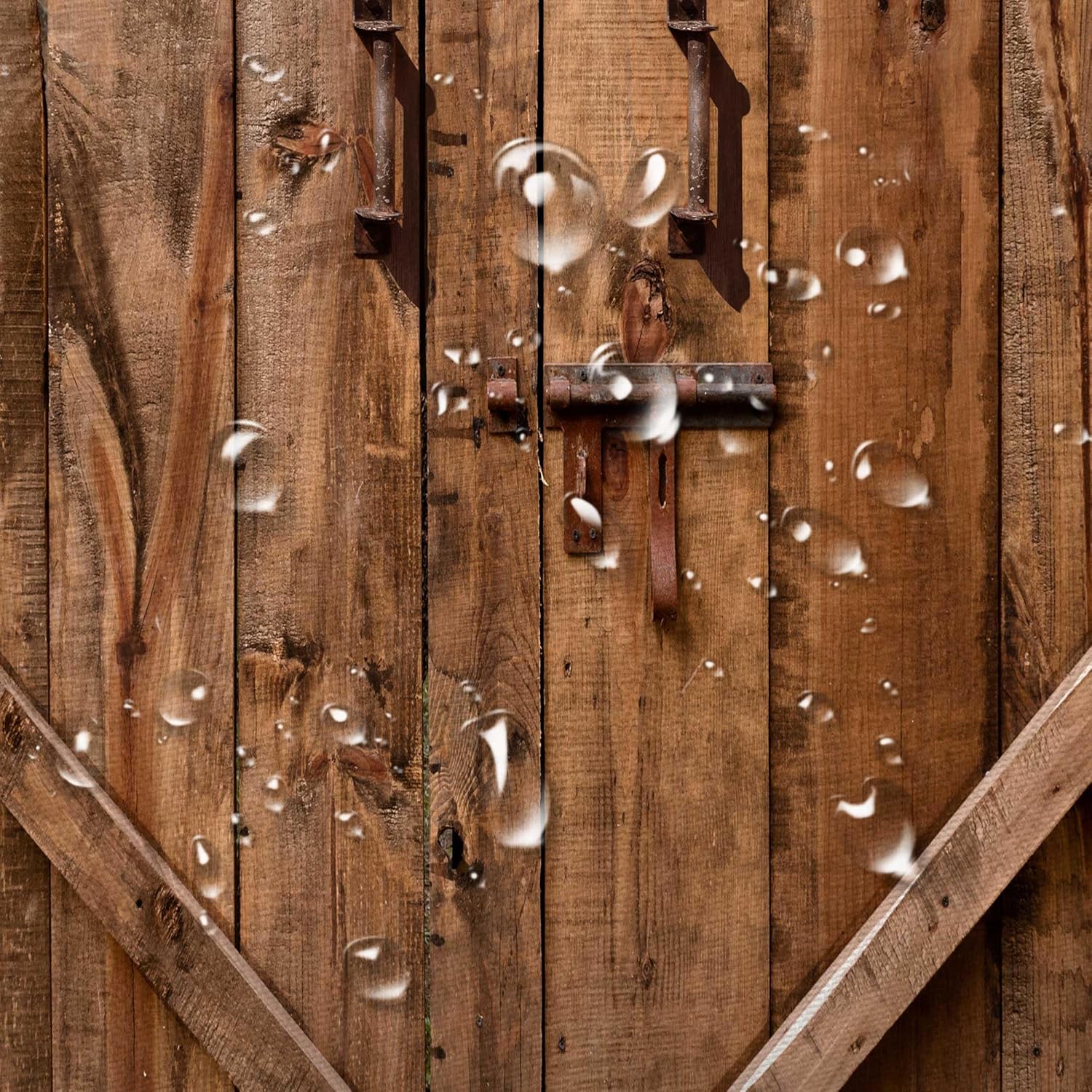NYMB Rustic Farmhouse Barn Door Shower Curtain, Vintage Country Wood Board Western Bath Curtain, Brown Barn Garage Farm Wooden Door Bathroom Accessories Cabin for Bathroom Curtains, 69X84in