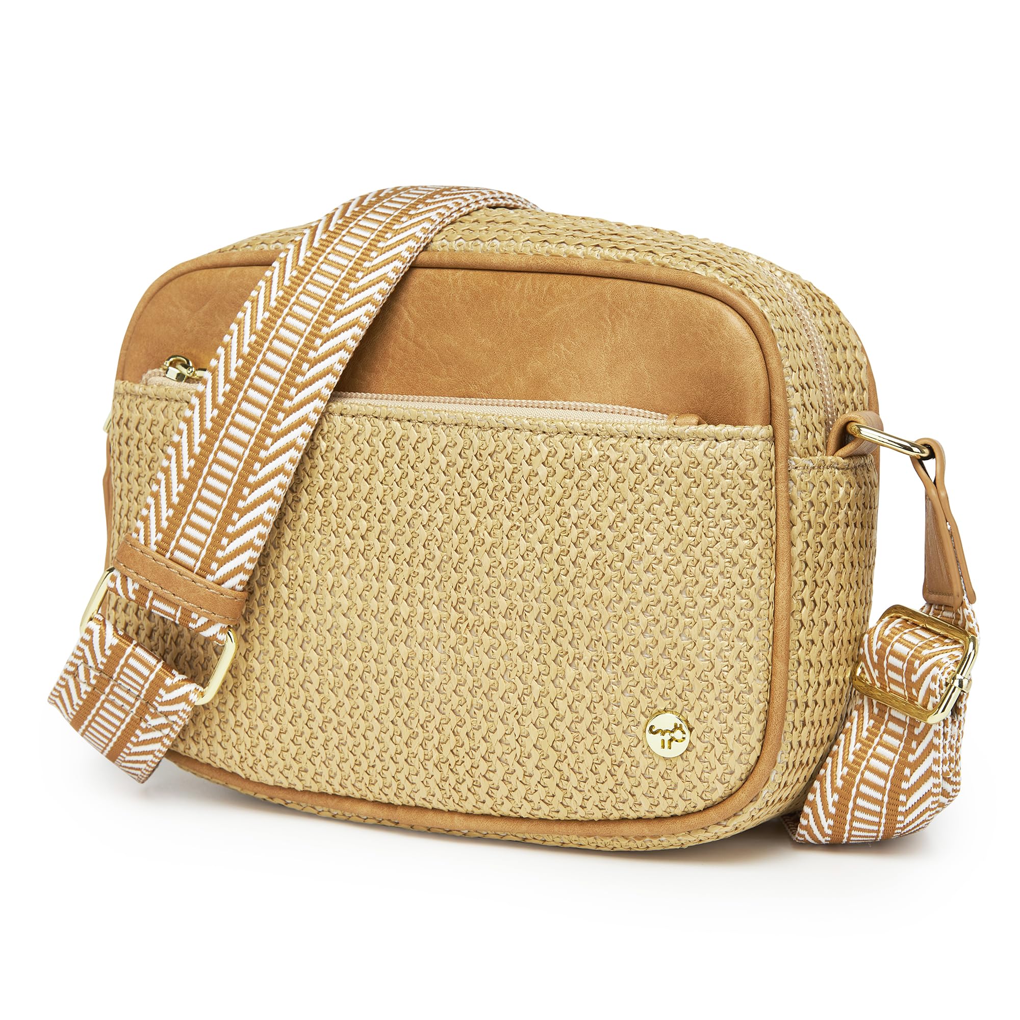 AOCINA Faux Straw Crossbody Bag