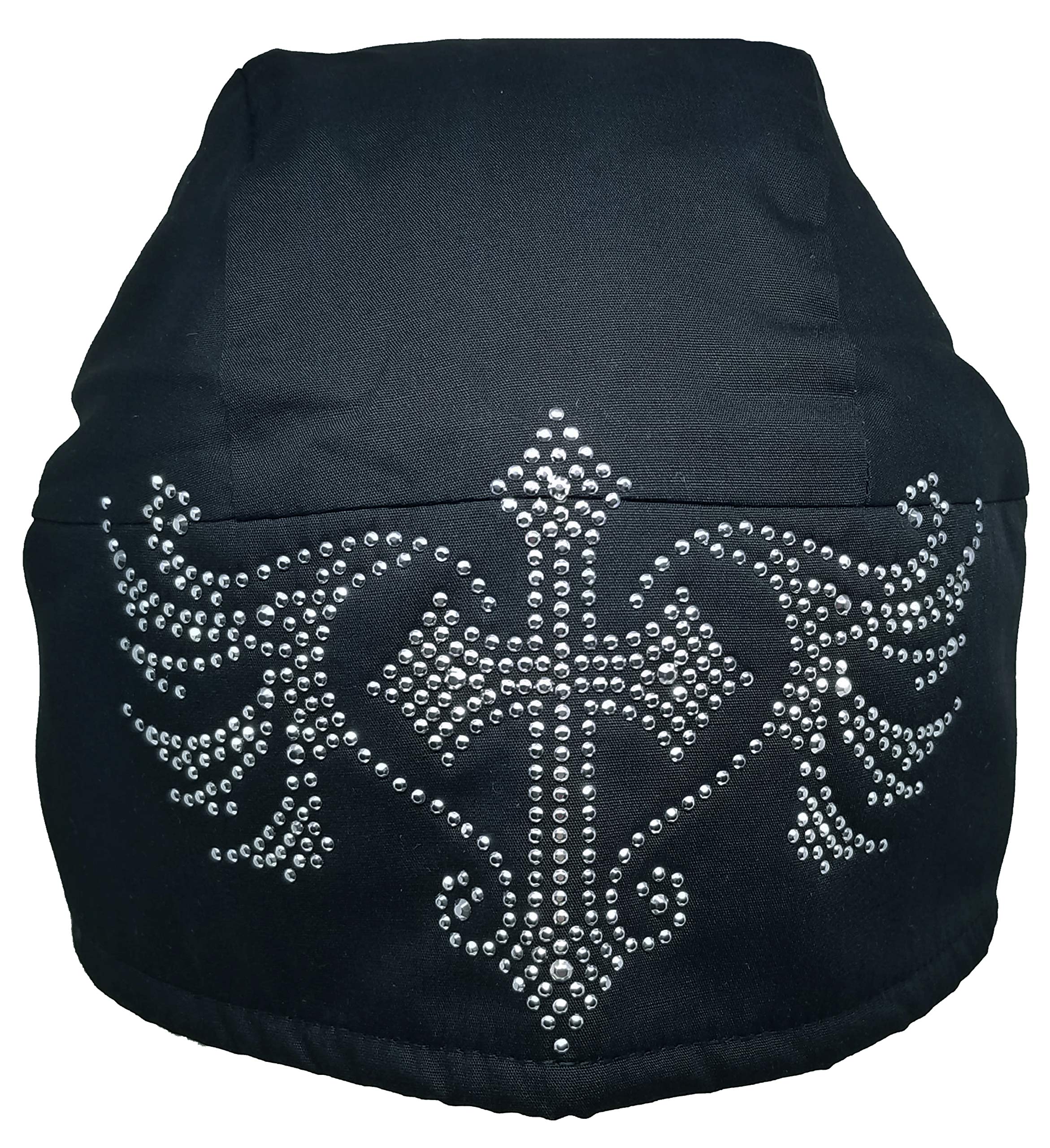 Buy Caps and Hats Christian Doo-Rag with Sweatband Motorcycle Skull Cap Bikers Do-Bandana Rhinestone Cross Angel Wings