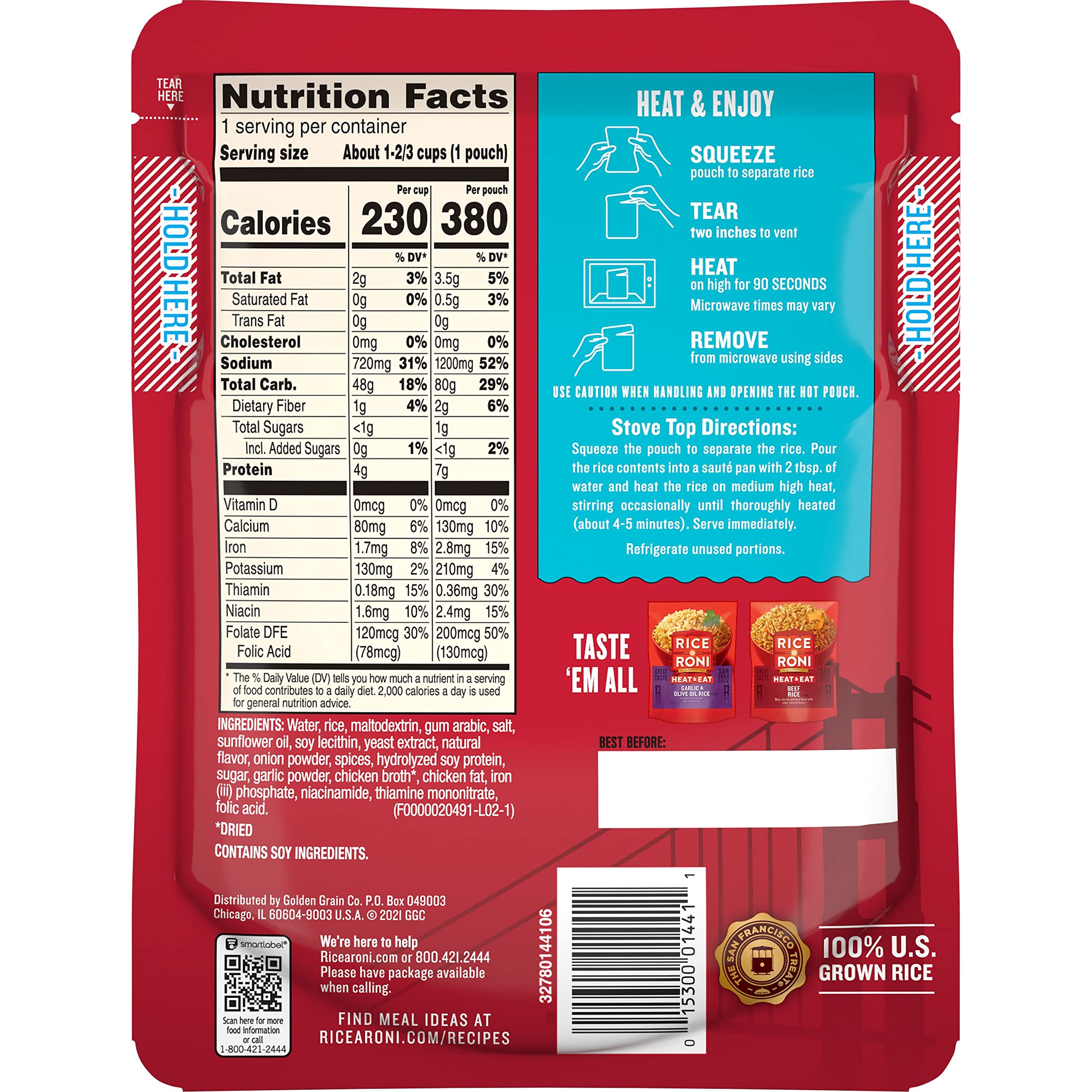 Snapklik.com : Rice A Roni Heat & Eat Rice, Microwave Rice, Quick Cook ...