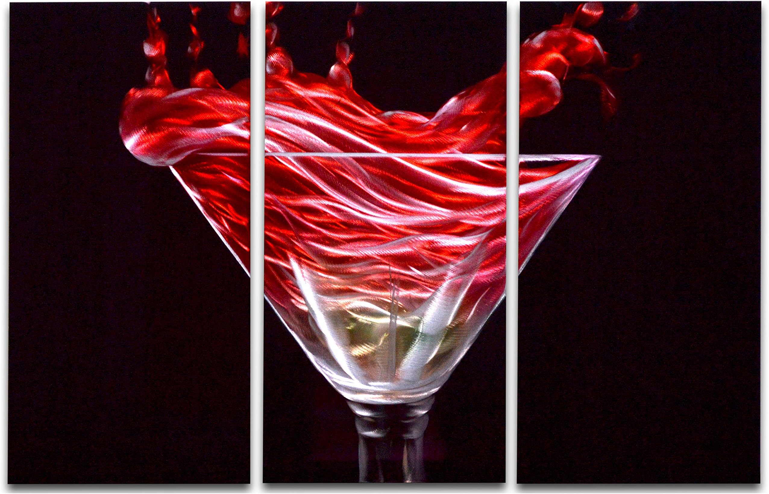 Metal Artscape Shaken Up 3-Panel Handmade Metal Wall Art, 35 by 24-Inch