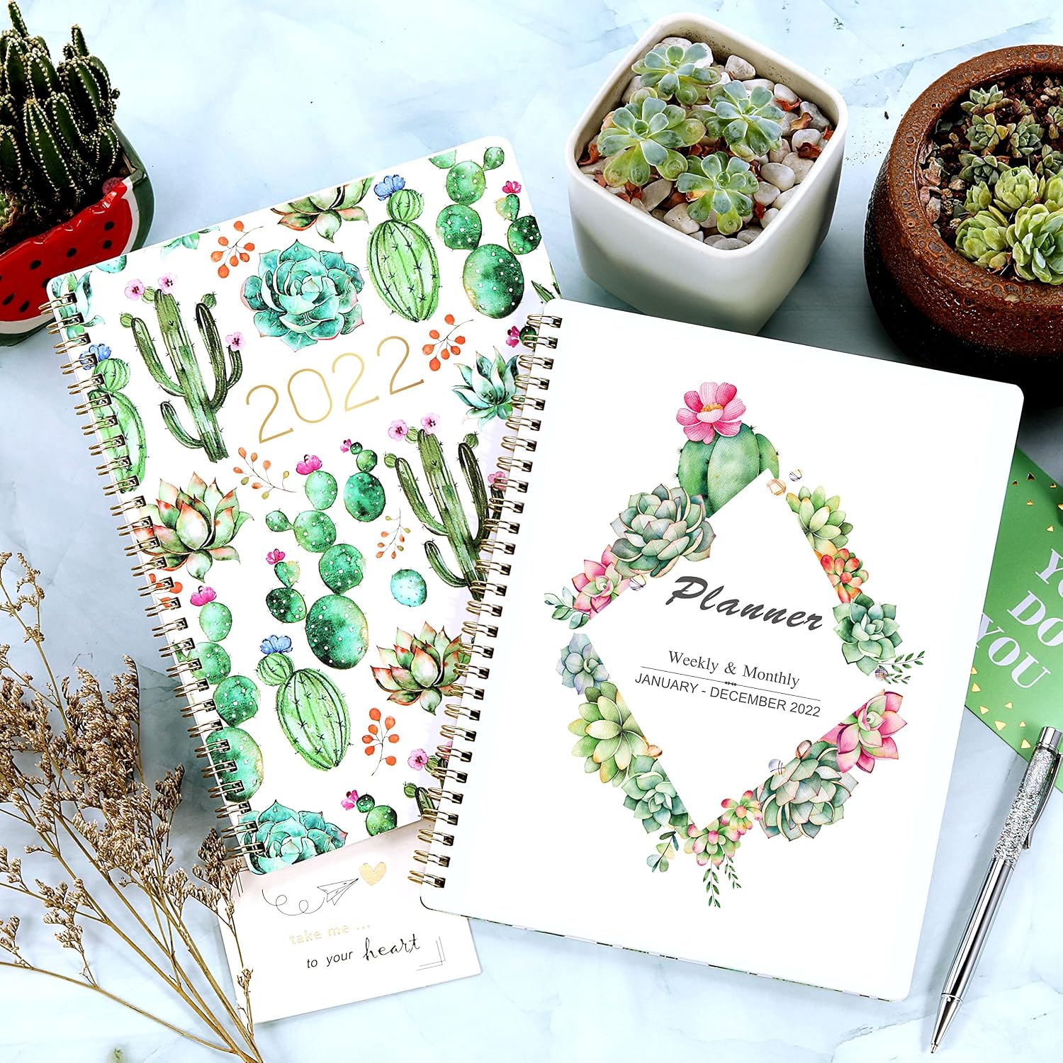 Planner 2022 - Weekly Monthly Planner with Flexible Cover, 8" x 10", Jan 2022 - Dec 2022, Check Boxes as To-do List, Monthly Printed Tabs, Perfect for Home, Office Using