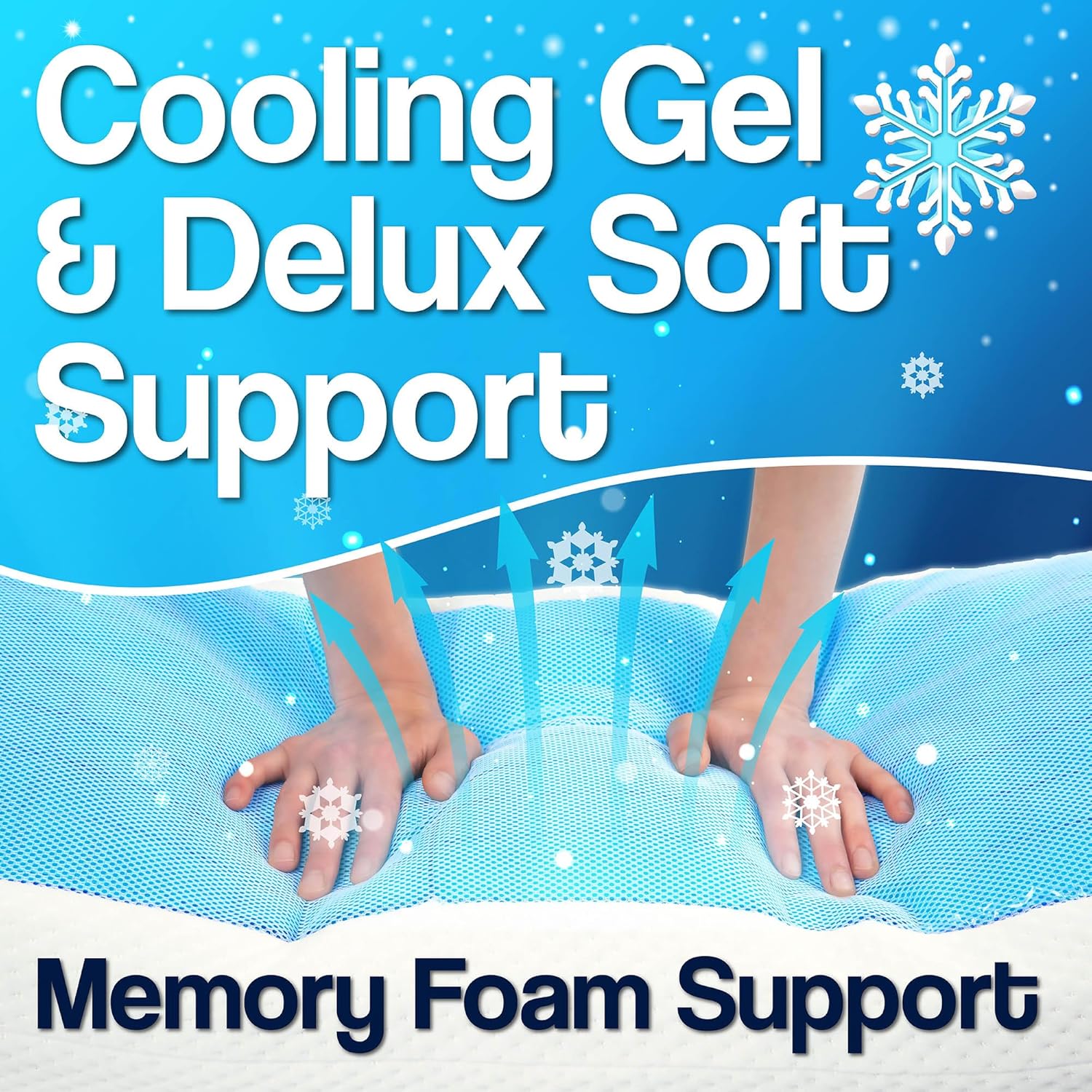 Mindful Design Cooling Memory Foam Body Pillow - Extra Firm Full Shredded Memory Foam Body Pillow w/Cooling Gel, Support and Comfort for Stomach and Side Sleepers