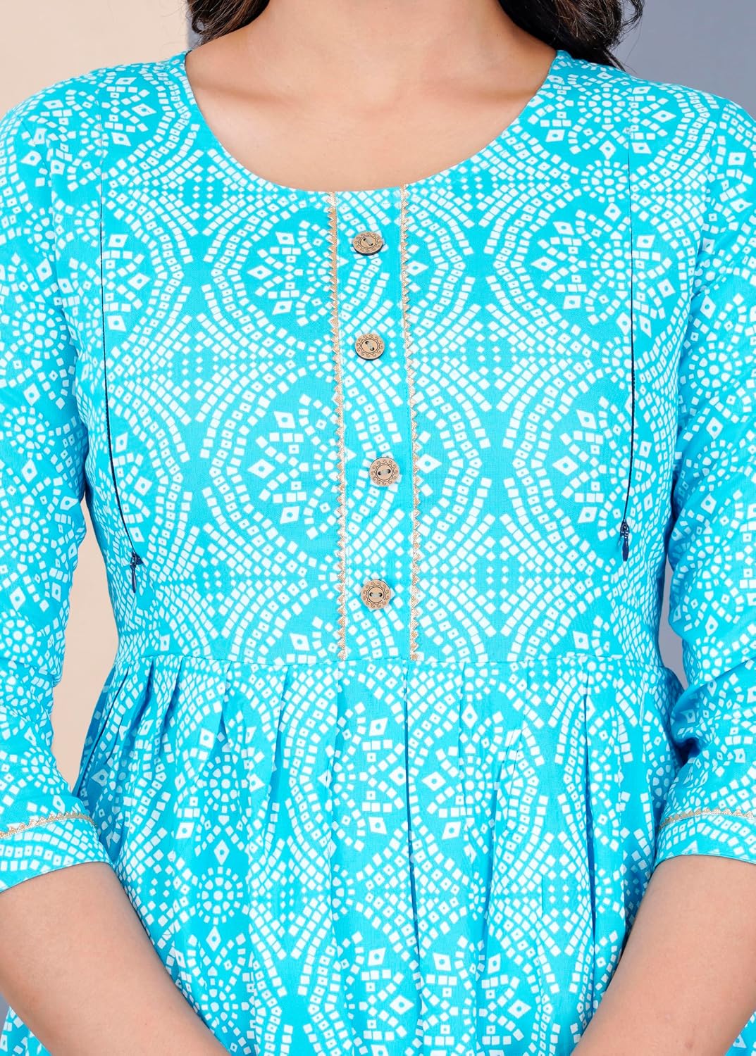Maternity Nursing Dress Printed Rayon Anarkali Kurti Breastfeeding Clothes Pregnancy Dresses for Women