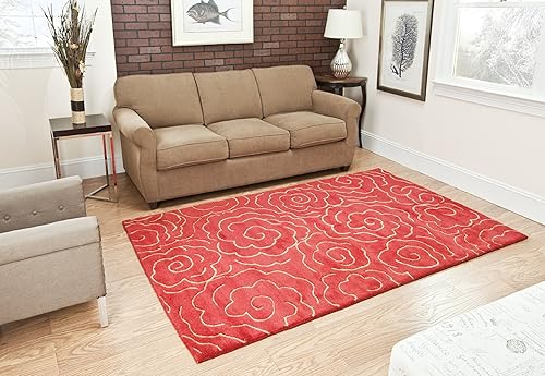 Vista 34 de SAFAVIEH Soho Collection SOH812B - Alfombra suave de lana y viscosa de 3 pies 6 pulgadas x 5 pies 6 pulgadas, color azul claro/marfil Soft Lt.