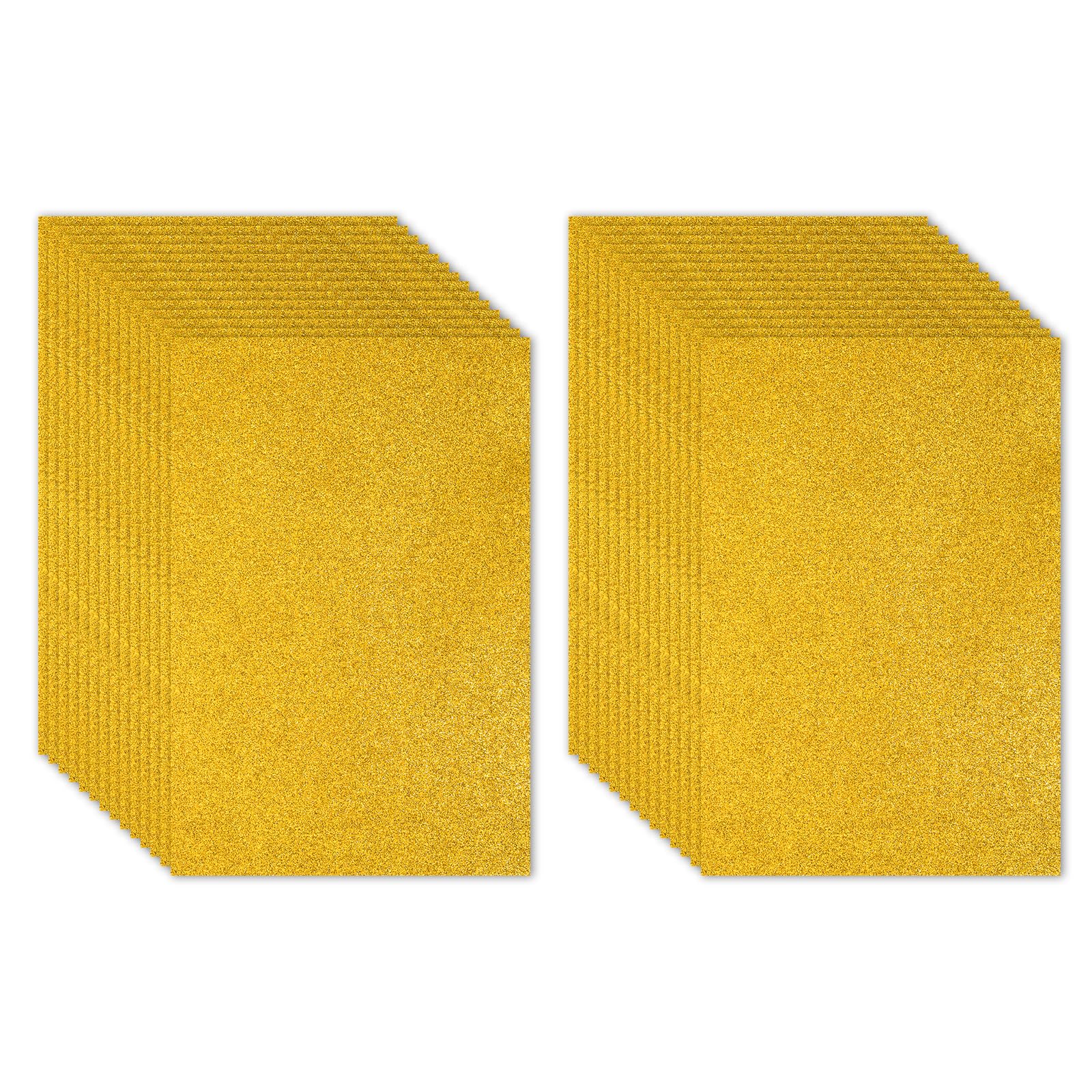 PATIKIL 30Sheets Yellow EVA Glitter Foam Sheet 11.8 x 7.9 Inch 2mm Thick Sparkle Craft Foam Sheet for Crafts DIY Project